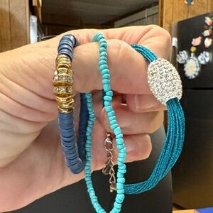 Chic Gold and Turquoise Bracelet Trio